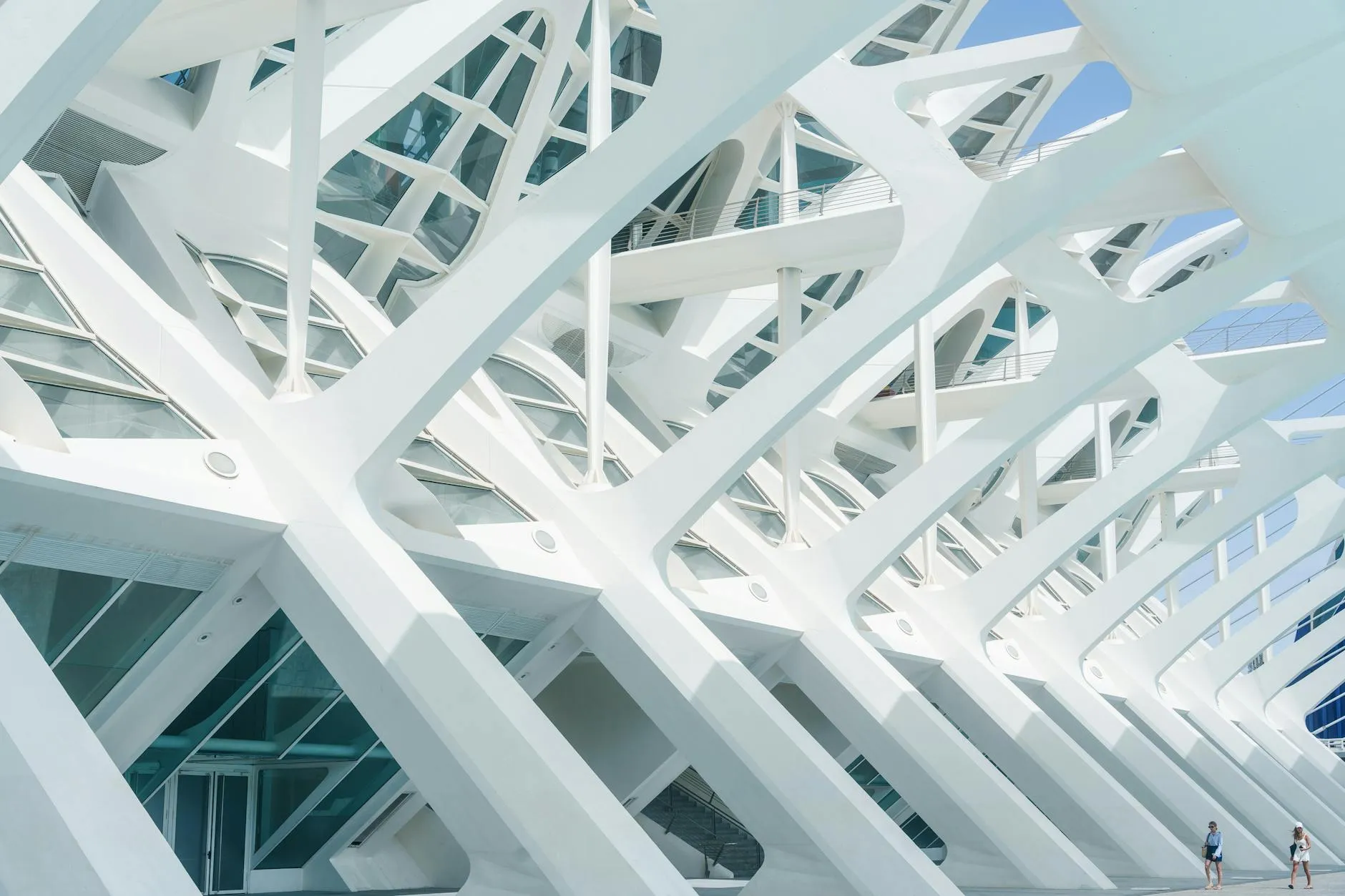 Modern architecture under construction, supervised to protect the owner